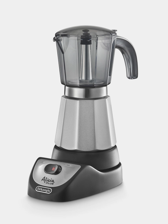 De’Longhi EMKM6.B Alicia Plus elektr geyzerli moka qahva qaynatgichi, 3 yoki 6 finjon