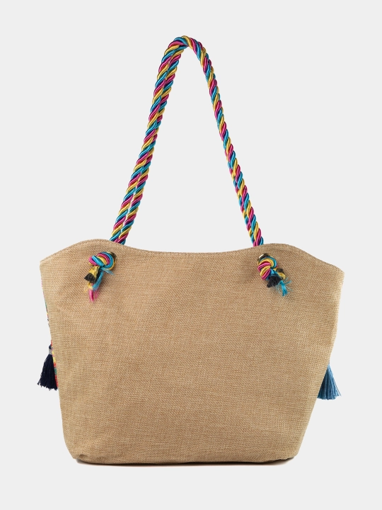 Ayollar uchun sumka-shopper, boho uslubida, har kunli, yelka ustida