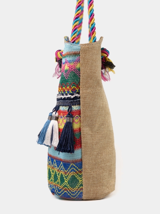Ayollar uchun sumka-shopper, boho uslubida, har kunli, yelka ustida