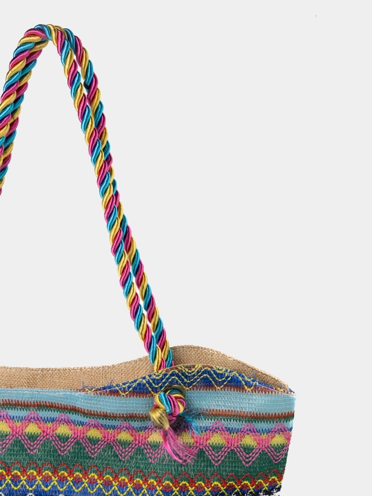 Ayollar uchun sumka-shopper, boho uslubida, har kunli, yelka ustida