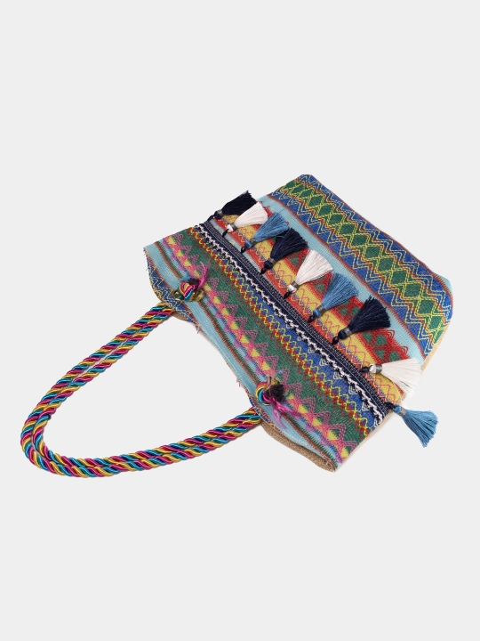 Ayollar uchun sumka-shopper, boho uslubida, har kunli, yelka ustida