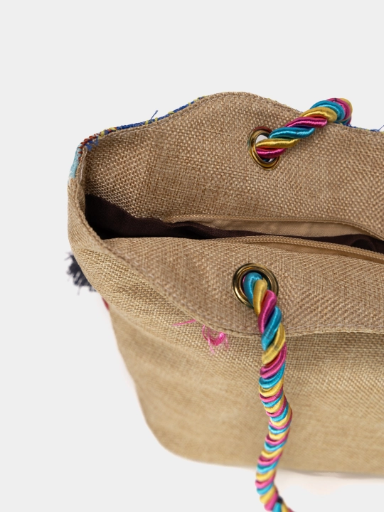 Ayollar uchun sumka-shopper, boho uslubida, har kunli, yelka ustida