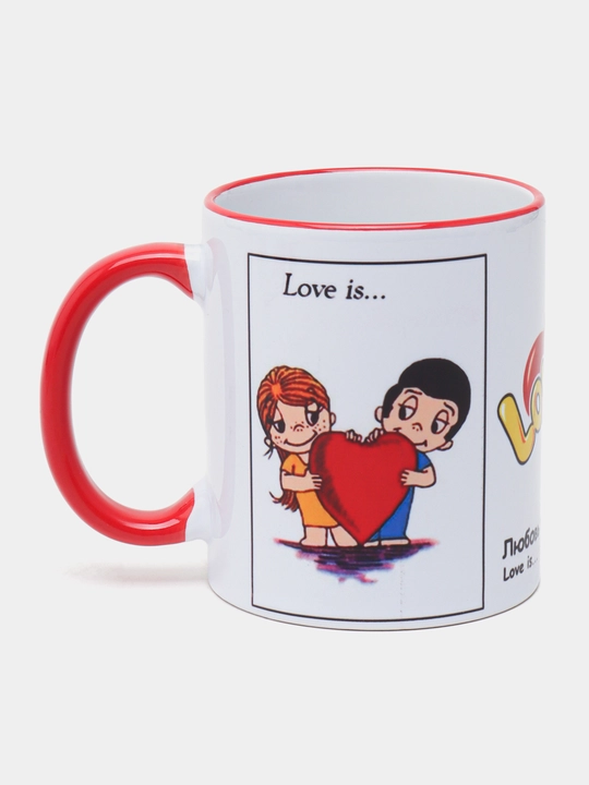 Sevishganlar uchun sovg'a krujkalari "Love is", 330 ml - 