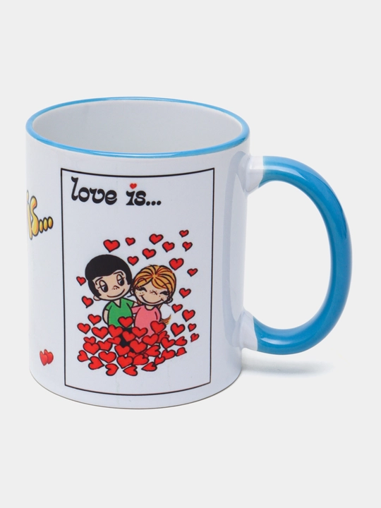 Sevishganlar uchun sovg'a krujkalari "Love is", 330 ml