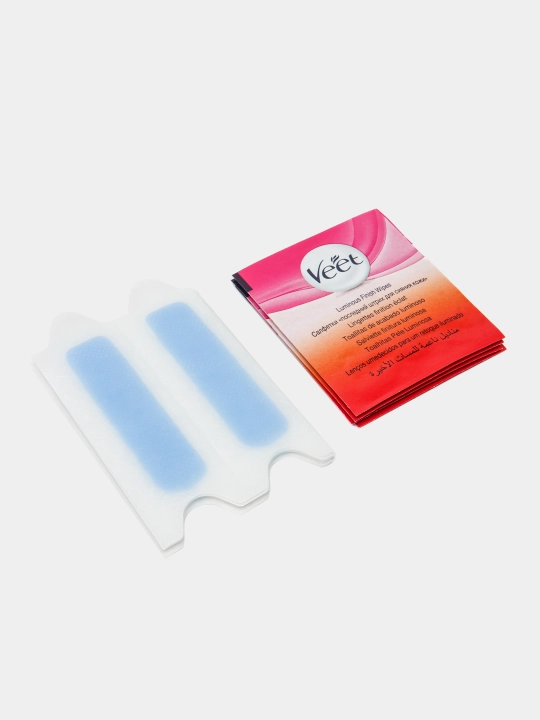 Полоски восковые для бикини, подмышек и лица Veet, 12 шт, 3 салфетки
