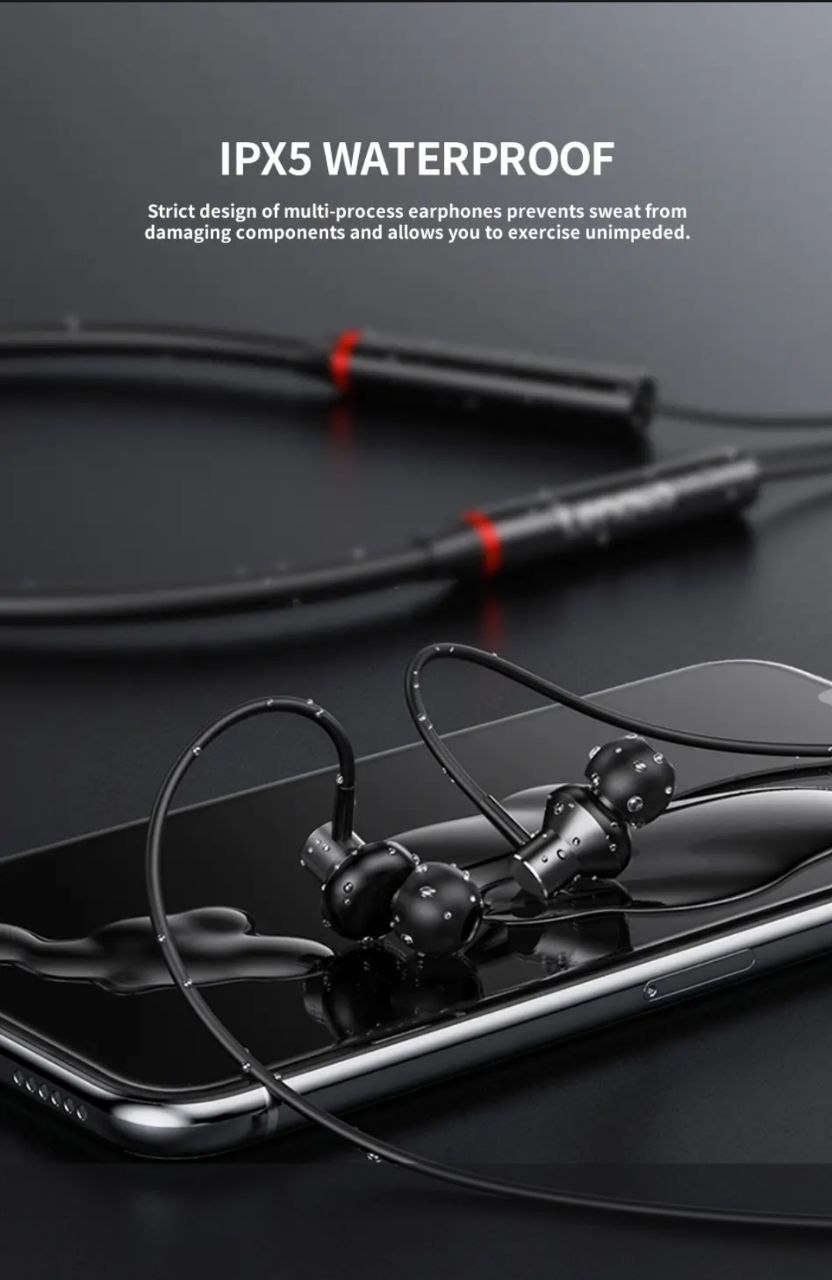 Беспроводные спортивные Bluetooth наушники "Lenovo HE05X", с шейным ...