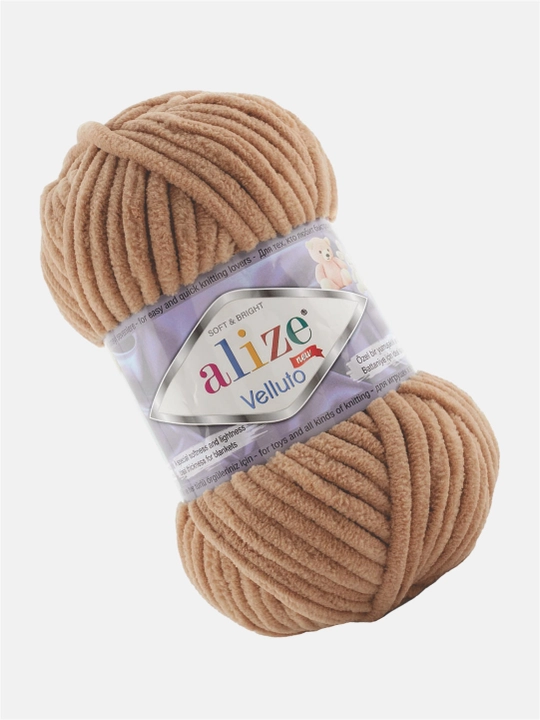 Нить для вязания Alize Velluto, 100% микрополиэстер, 100 гр, 68 метров