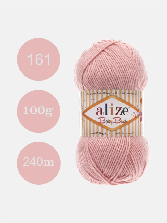 To'qish uchun ip Alize Baby best, 10% bambuk 90% akril, 100 gr, 240 metr - 