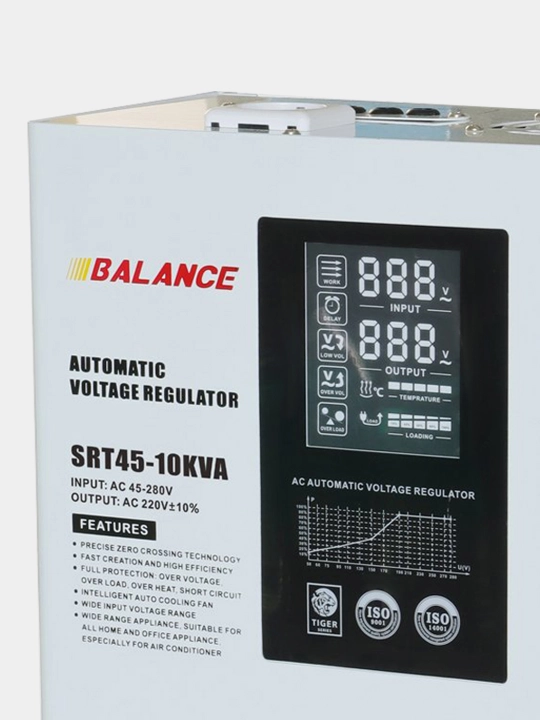 Kuchlanish stabilizatori Balance 10 kVA, releli, 45-280V