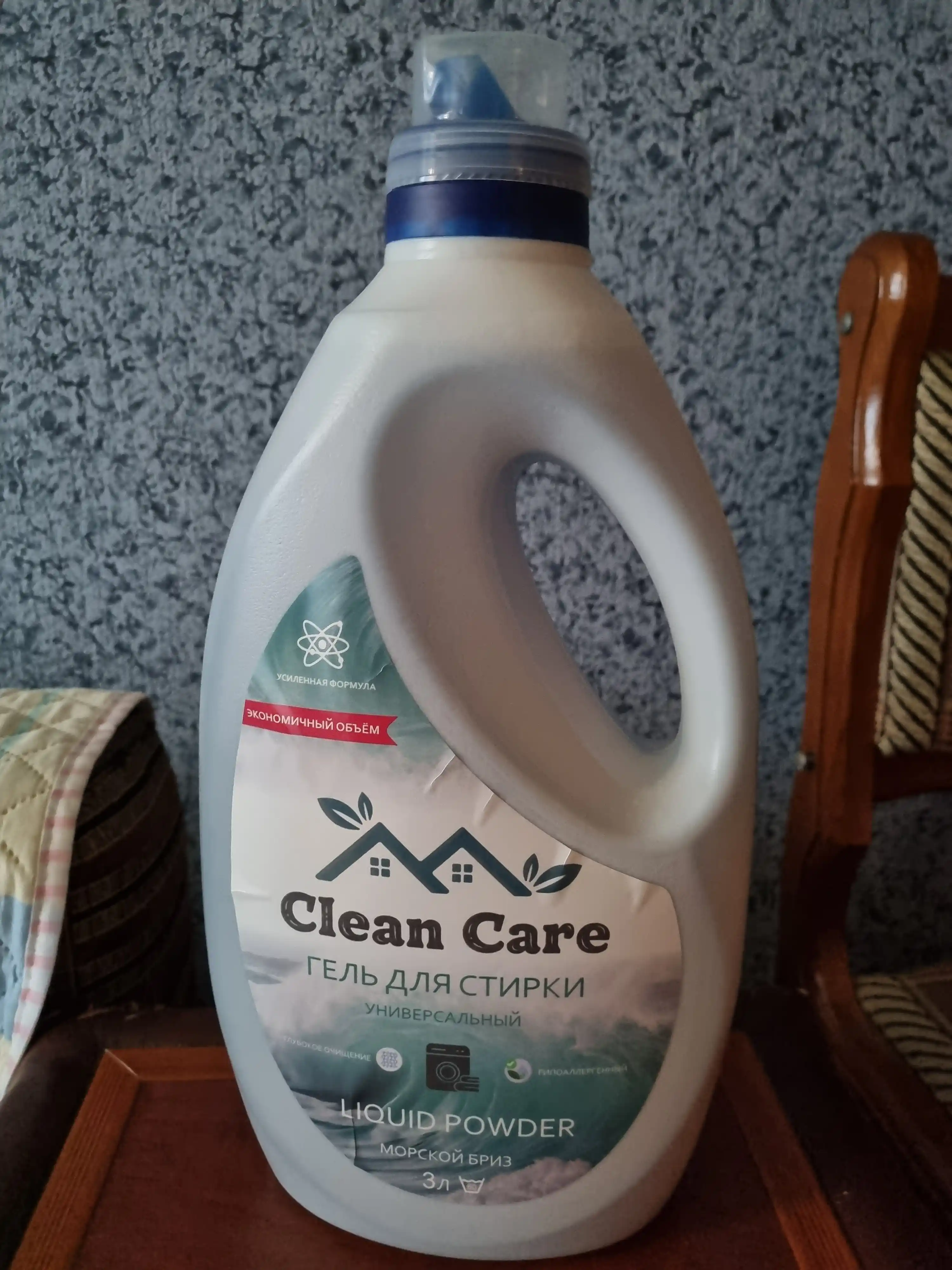 Гель для стирки Clean Care, 3л, универсальный, автомат, жидкий порошок