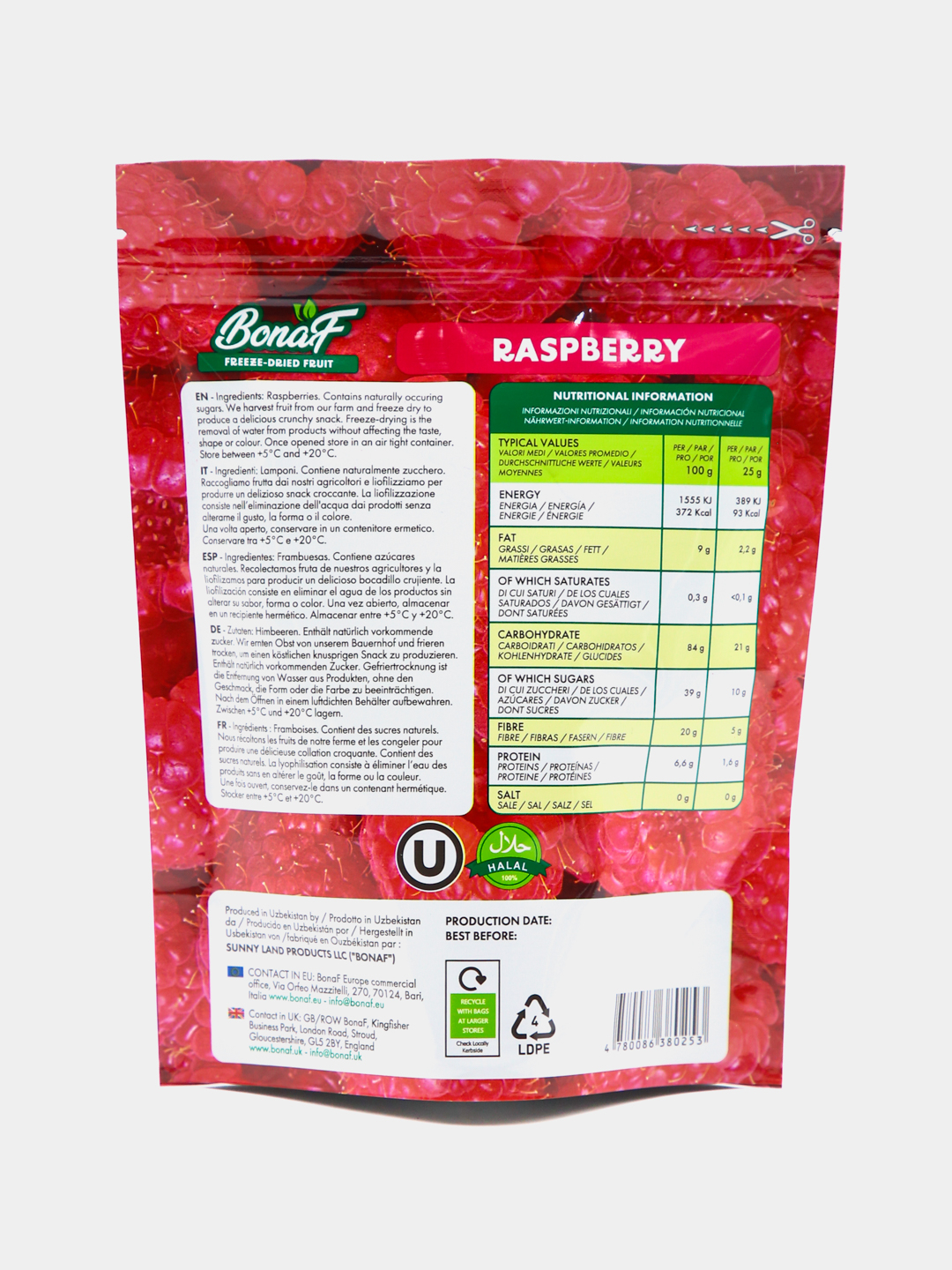 BonaF Raspberry Freeze-Dried. Сублимированные, сушеные фрукты - Малина ...