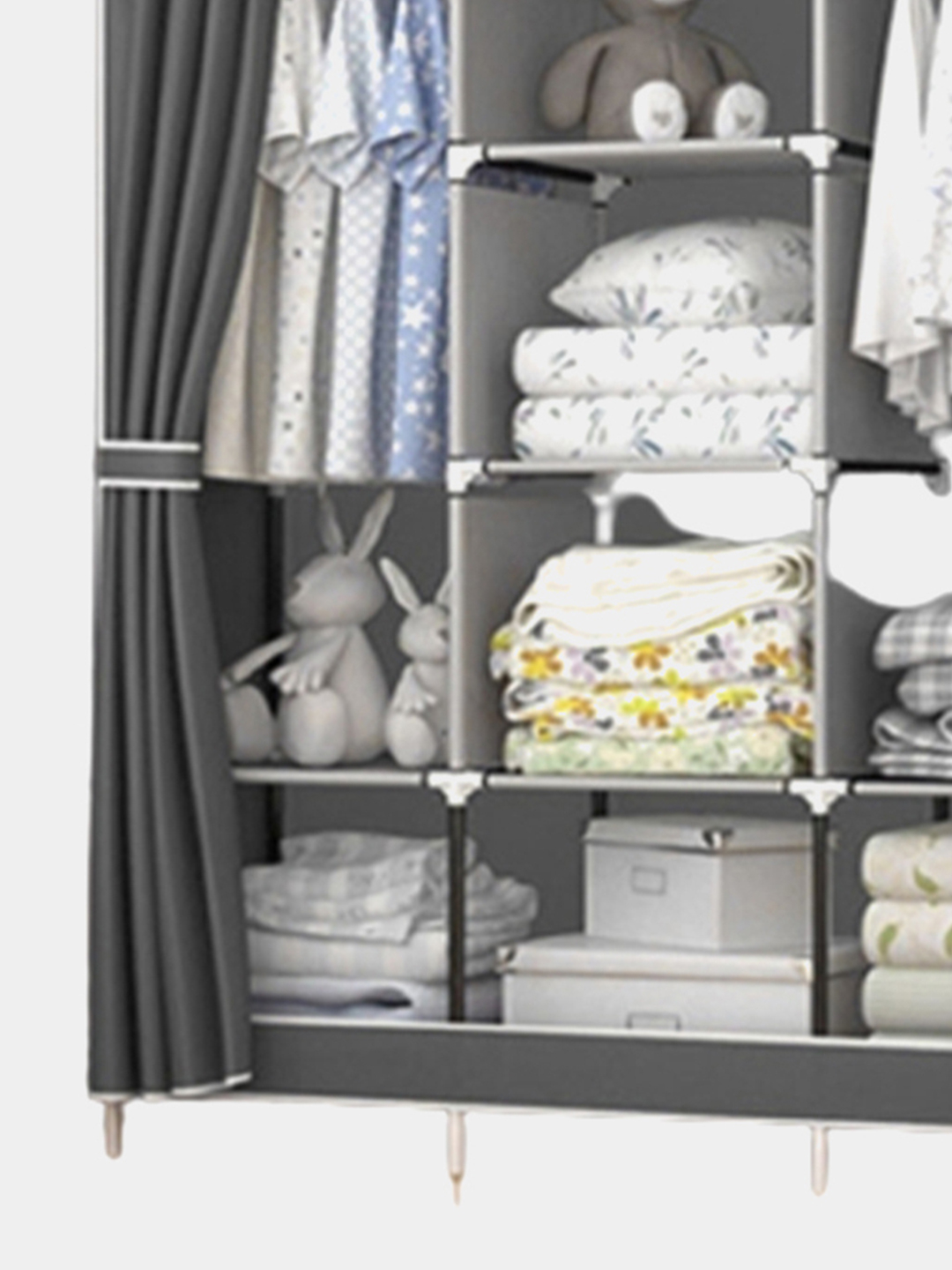 Складной шкаф органайзер, хранения одежды и обуви,тканевый,каркасный,с ...