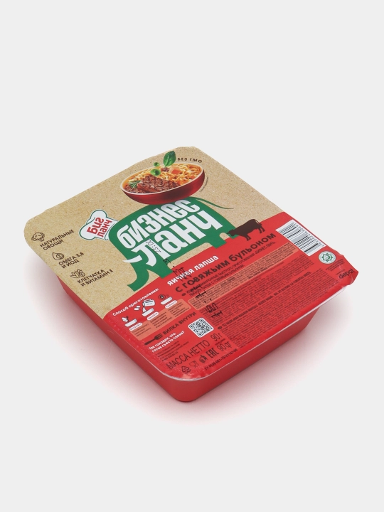 Tuxumli lapsha Biznes Lanch mol go'shtli bulyon bilan, 90 g