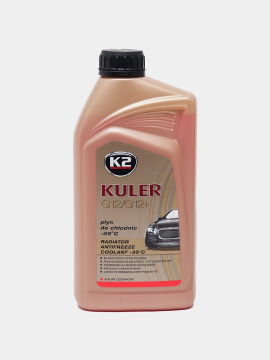 Антифриз, охлаждающая жидкость красная, K2 KULER LONG LIFE -35C RED G12/G12+ 1 л, 5 л - 