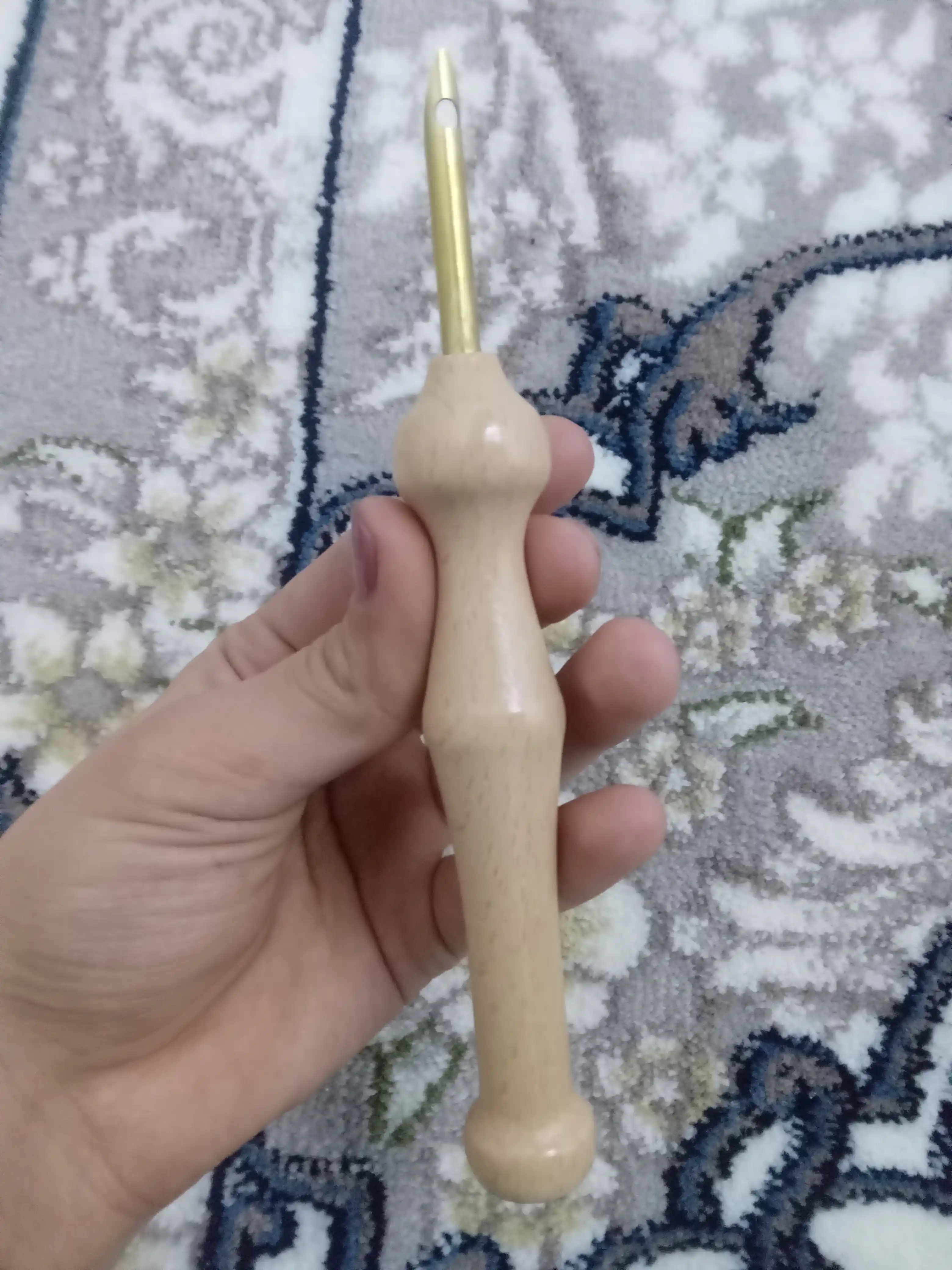 Punch Needle gilam texnikasida tikuv, uzunligini sozlash bilan, kashta tikish ignasi bigiz