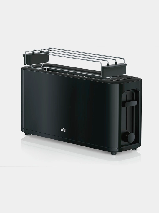 Braun PurEase HT3110 BK toster, 2 tost, 7 daraja, bulochka isitish, muzdan tushirish