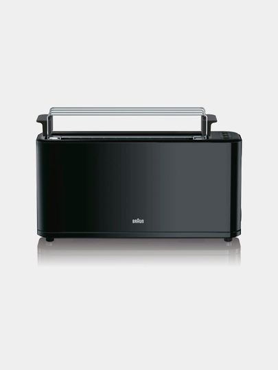 Braun PurEase HT3110 BK toster, 2 tost, 7 daraja, bulochka isitish, muzdan tushirish