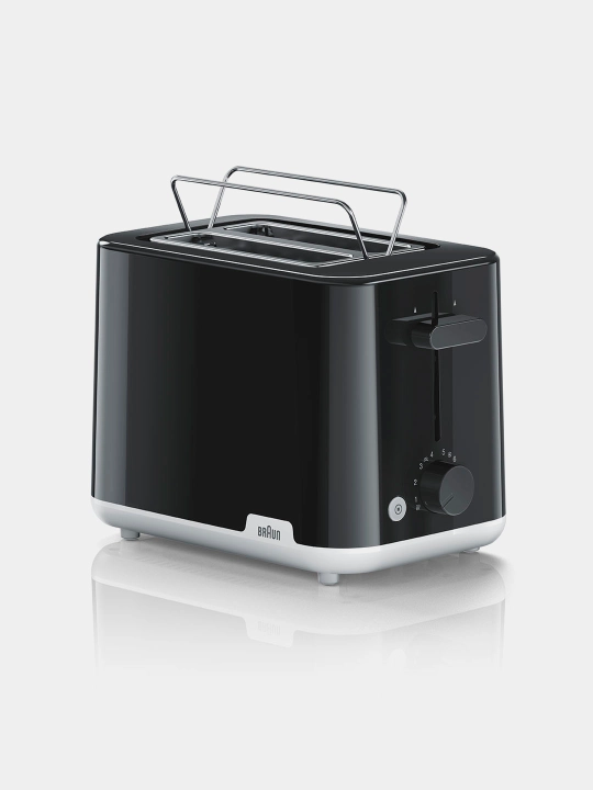 Braun HT1010BK TT toster, 2 tost, markazlash, isitish, muzdan tushirish, qoldiq patnis