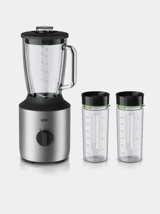 Statsionar blender Braun JB3272SI PowerBlend 3, 800 Vt, 1,5 l shisha idish