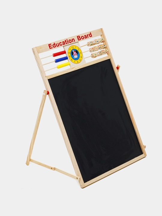 Bo'r va marker bilan chizish uchun magnit doska NikaKids, ikki tomonlama molbert, bolalar uchun