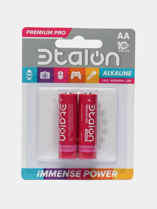 Батарейки Эtalon Alkaline Premium PRO LR6 AA 2 * BL
