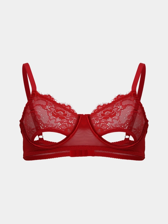 Ayollar ichki kiyim to'plami dantelli: suyakli byustgalter va slip trusik, S–XL, 3 xil rangda