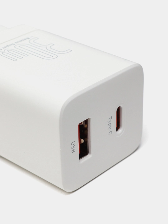 Сетевое зарядное устройство Baseus Super Si Pro Quick Charger USB + Type-C C+U 30W EU