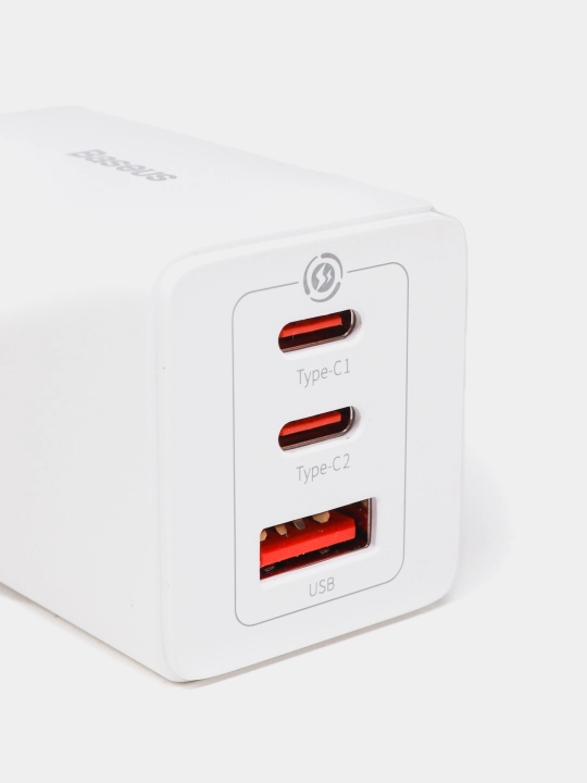 Сетевое зарядное устройство Baseus GaN5 Pro Fast Charger 2C+U 65 Вт EU 1 м с кабелем