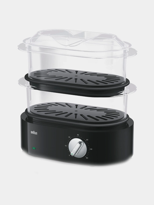 Bug'da pishirgich Braun FS5100BK taymer va xavfsiz plastik savatlar bilan