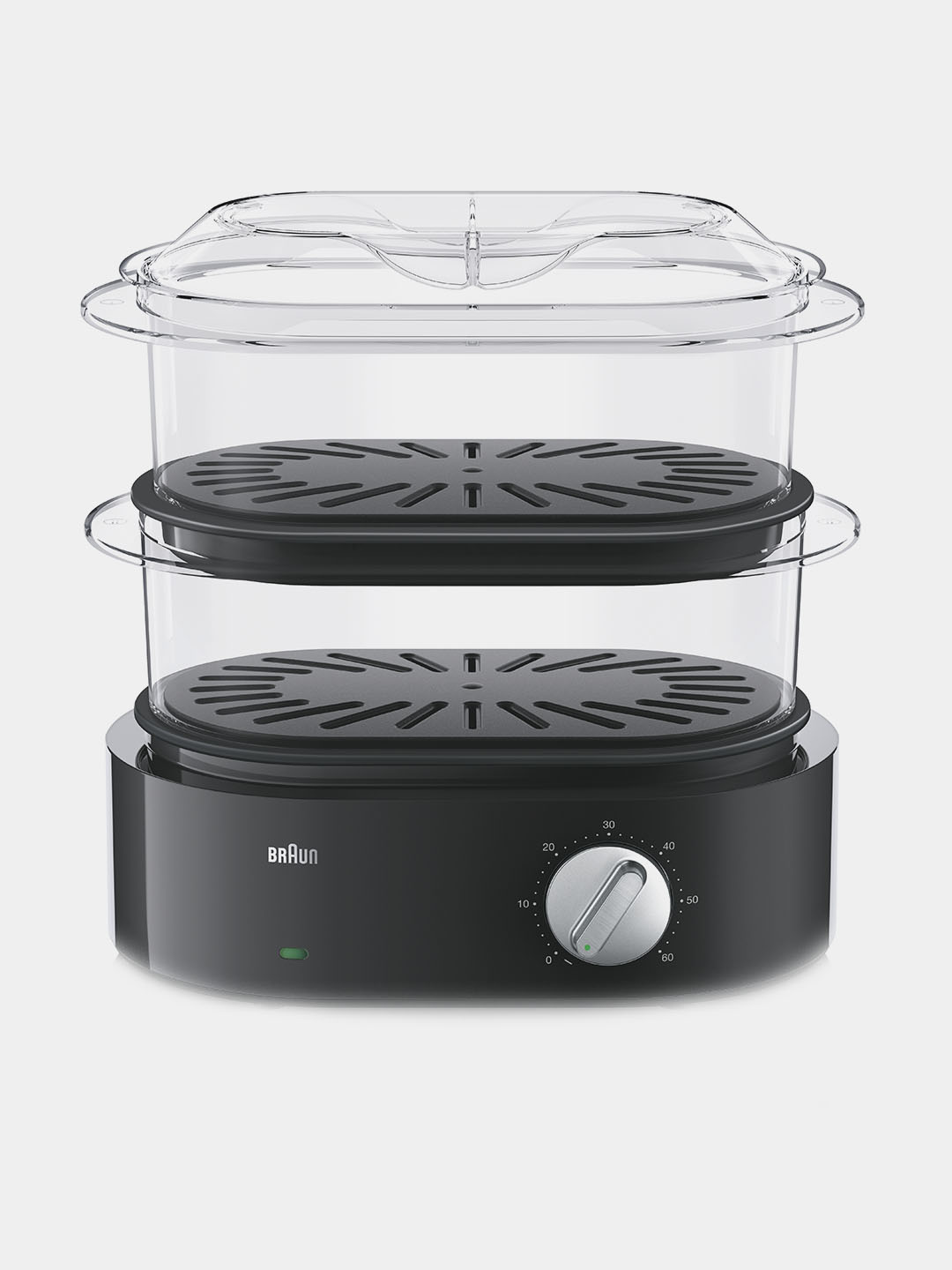Bug'da pishirgich Braun FS5100BK taymer va xavfsiz plastik savatlar bilan