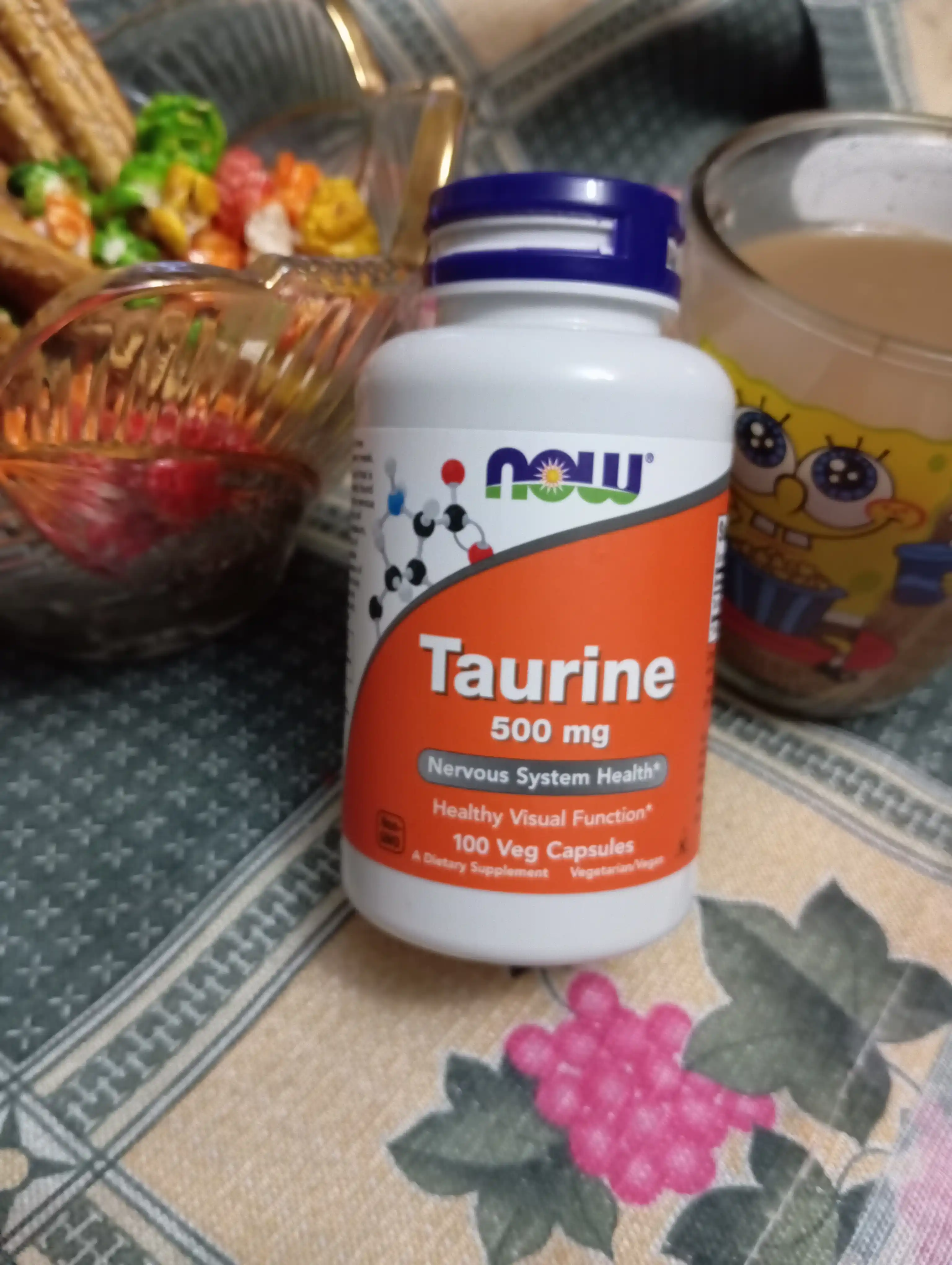 Aminokislotalar kompleksi Now Foods, taurin, 500 mg, 100 o'simlik kapsulalar