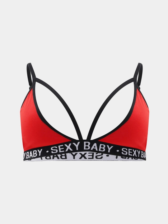 Ayollar ichki kiyim to'plami: sport uslubidagi suyaksiz top va string trusik, S–3XL