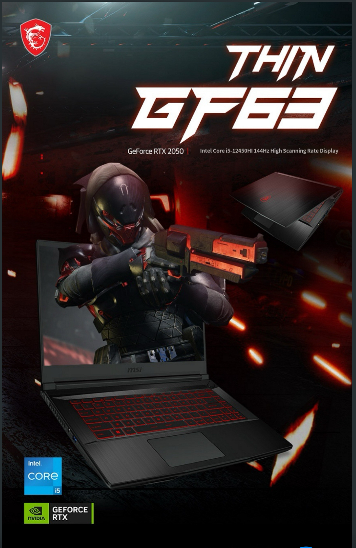 MSI GF63, Intel i5-12450H, RTX 2050 4GB, 8/512GB, 144Hz FULL HD, Gaming  notebook, ноутбук купить по низким ценам в интернет-магазине Uzum (903758)