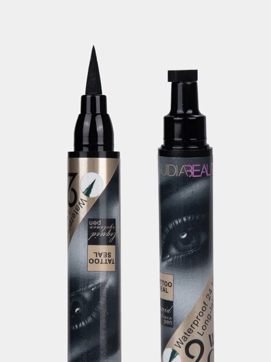 Shtampli suv o'tkazmaydigan ko'z uchun podvodka-flomaster, Huda Beauty, 2 tasi 1 da