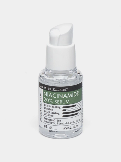 Успокаивающая сыворотка С 20% ниацинамидом Derma Factory Niacinamide 20% Serum, 30 мл