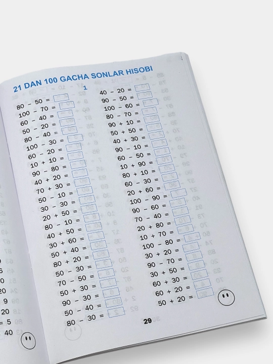 Matematika bo'yicha mashg'ulotlar to'plami 1-2-3-4-sinf