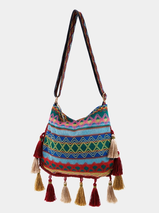 Sharqona boho uslubidagi ayollar sumkasi, kross bodi, tout - 