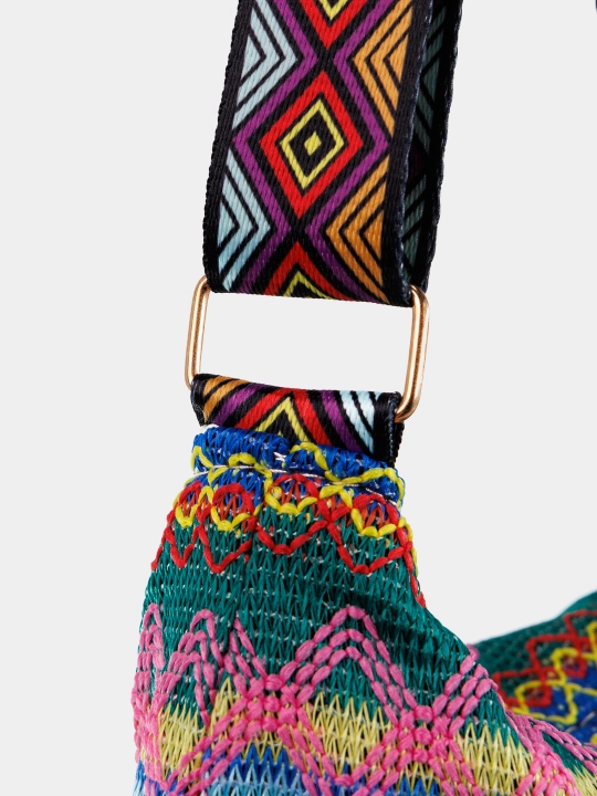 Sharqona boho uslubidagi ayollar sumkasi, kross bodi, tout