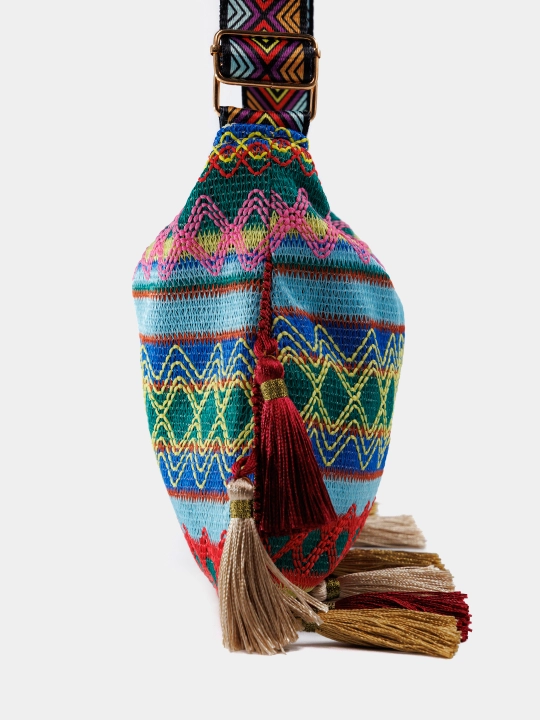 Sharqona boho uslubidagi ayollar sumkasi, kross bodi, tout