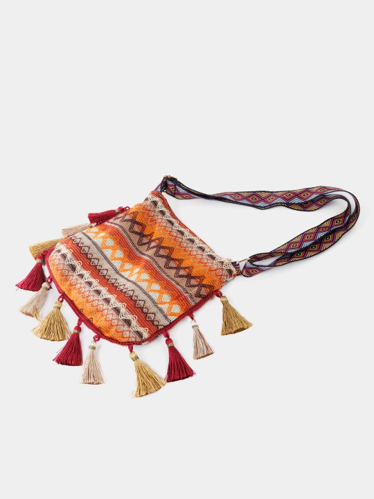 Sharqona boho uslubidagi ayollar sumkasi, kross bodi, tout