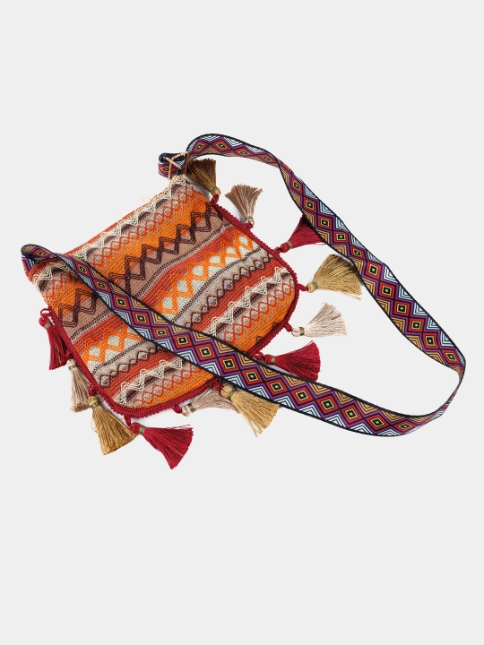 Sharqona boho uslubidagi ayollar sumkasi, kross bodi, tout