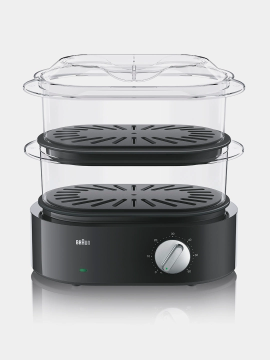 Bug'da pishirgich Braun FS5100BK taymer va xavfsiz plastik savatlar bilan