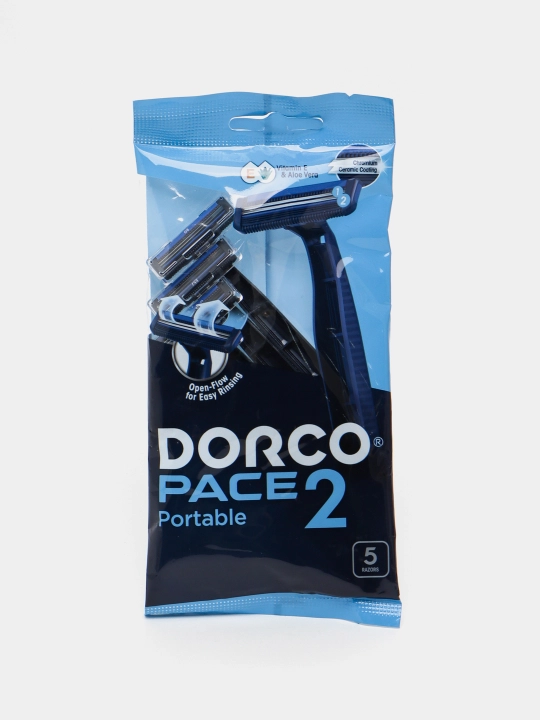 Бритва одноразовая DORCO PACE 2, мягкая упаковка, 5 шт - 