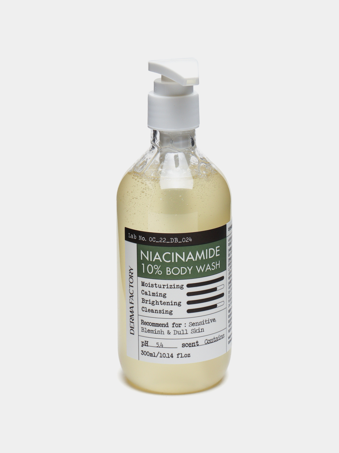 Успокаивающий гель для душа с ниацинамидом Derma Factory Niacinamide 10% Body Wash, 300 мл - 