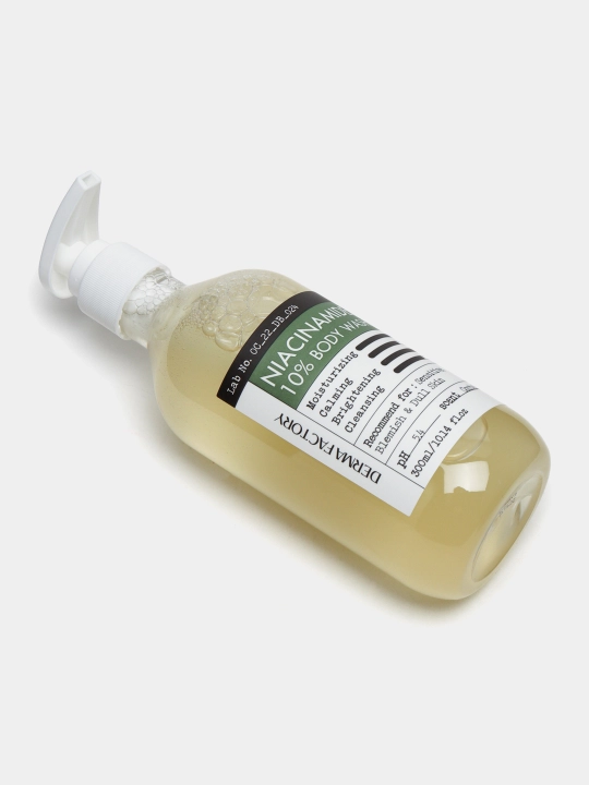 Успокаивающий гель для душа с ниацинамидом Derma Factory Niacinamide 10% Body Wash, 300 мл