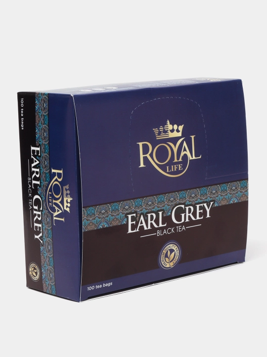 Чай черный Royal Life Earl Grey, 100 пакетиков, 150 г - 