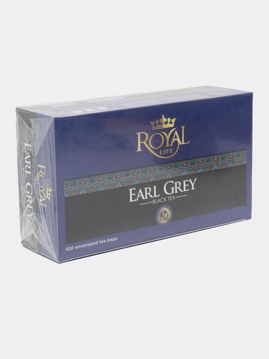 Чай черный Royal Life Earl grey, 100 пакетиков, 150 г