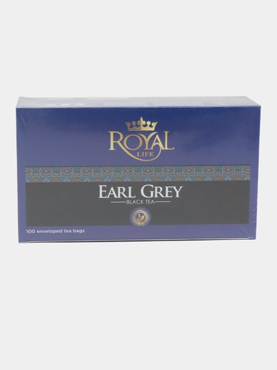 Чай черный Royal Life Earl grey, 100 пакетиков, 150 г — ROYALT-P0D6BBD