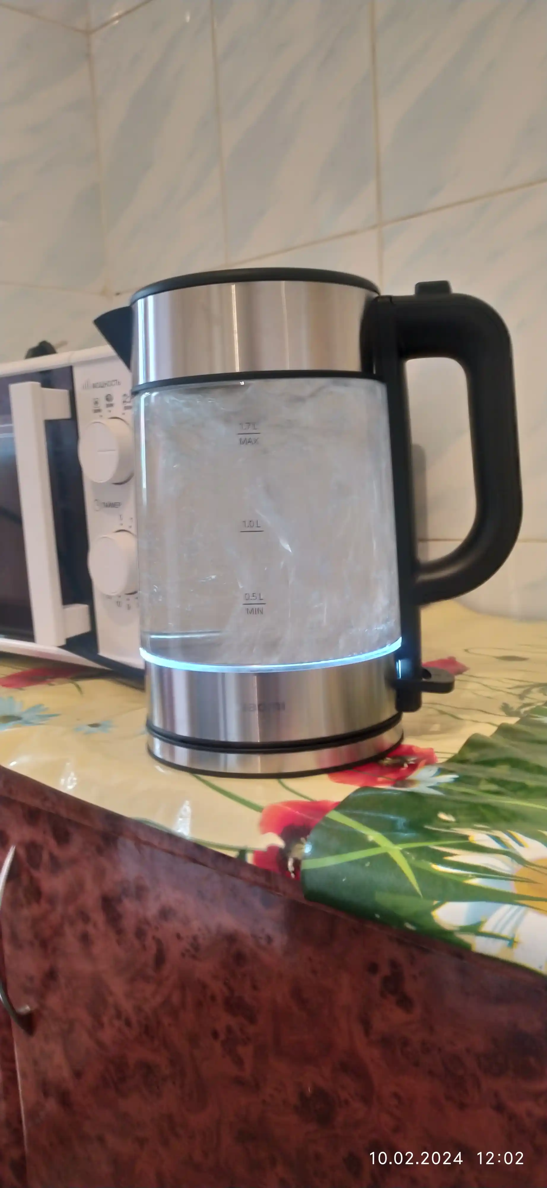 Elektr choynak Xiaomi Mi Electric Glass Kettle, avtomatik ochirish bilan, 1.7 litr