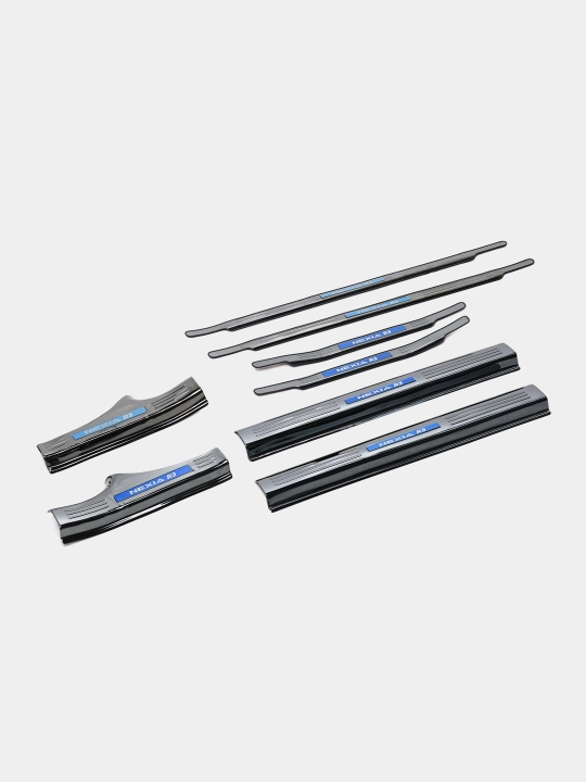 Накладки на пороги Cobalt, Spark, Nexia 1,2,3 Matiz, Lacetti, Damas, Gentra, никель, хром - 
